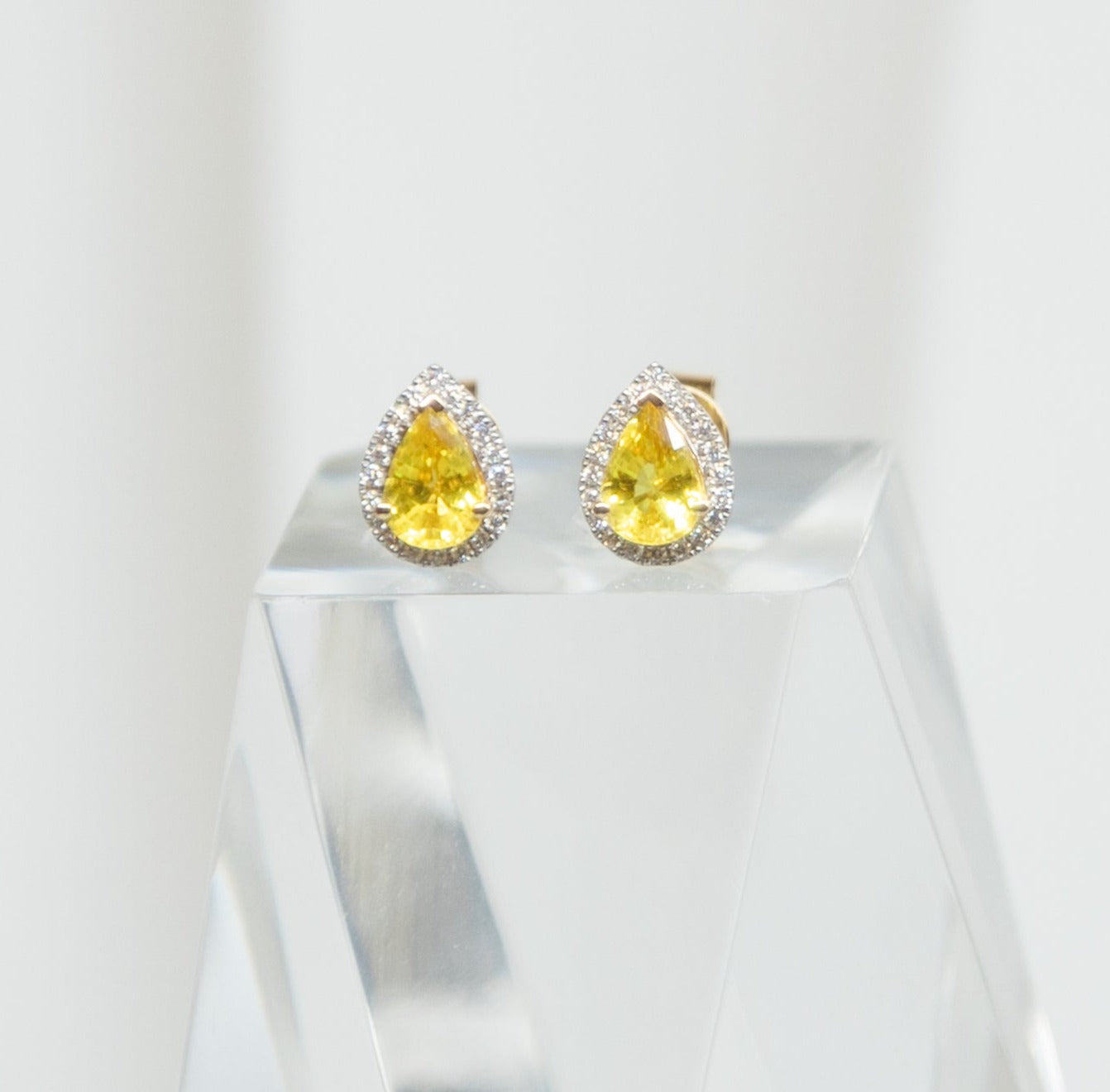 Lunar Droplet Earrings (yellow sapphire)