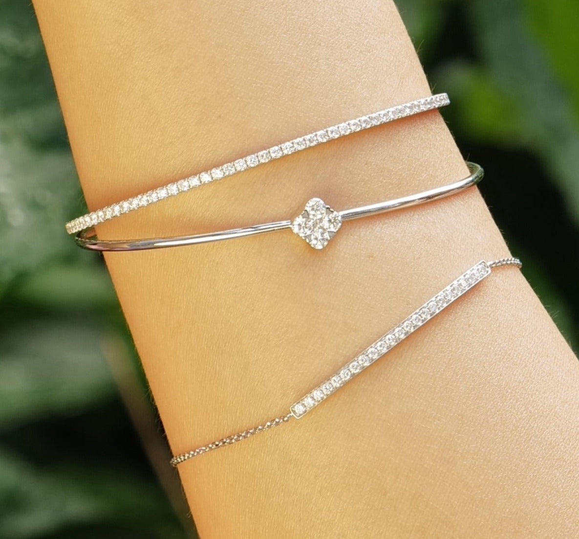 Midnight Viola Bangle - Gold Bangle