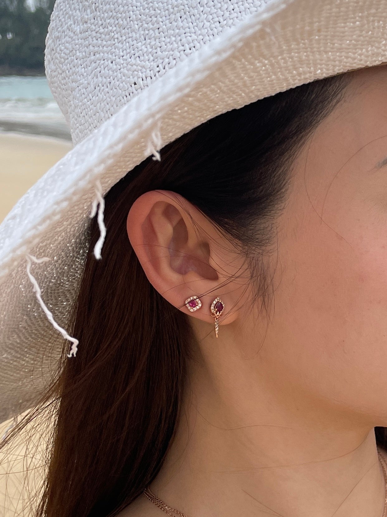 Celestial Nebula Earrings - Sapphire Earrings