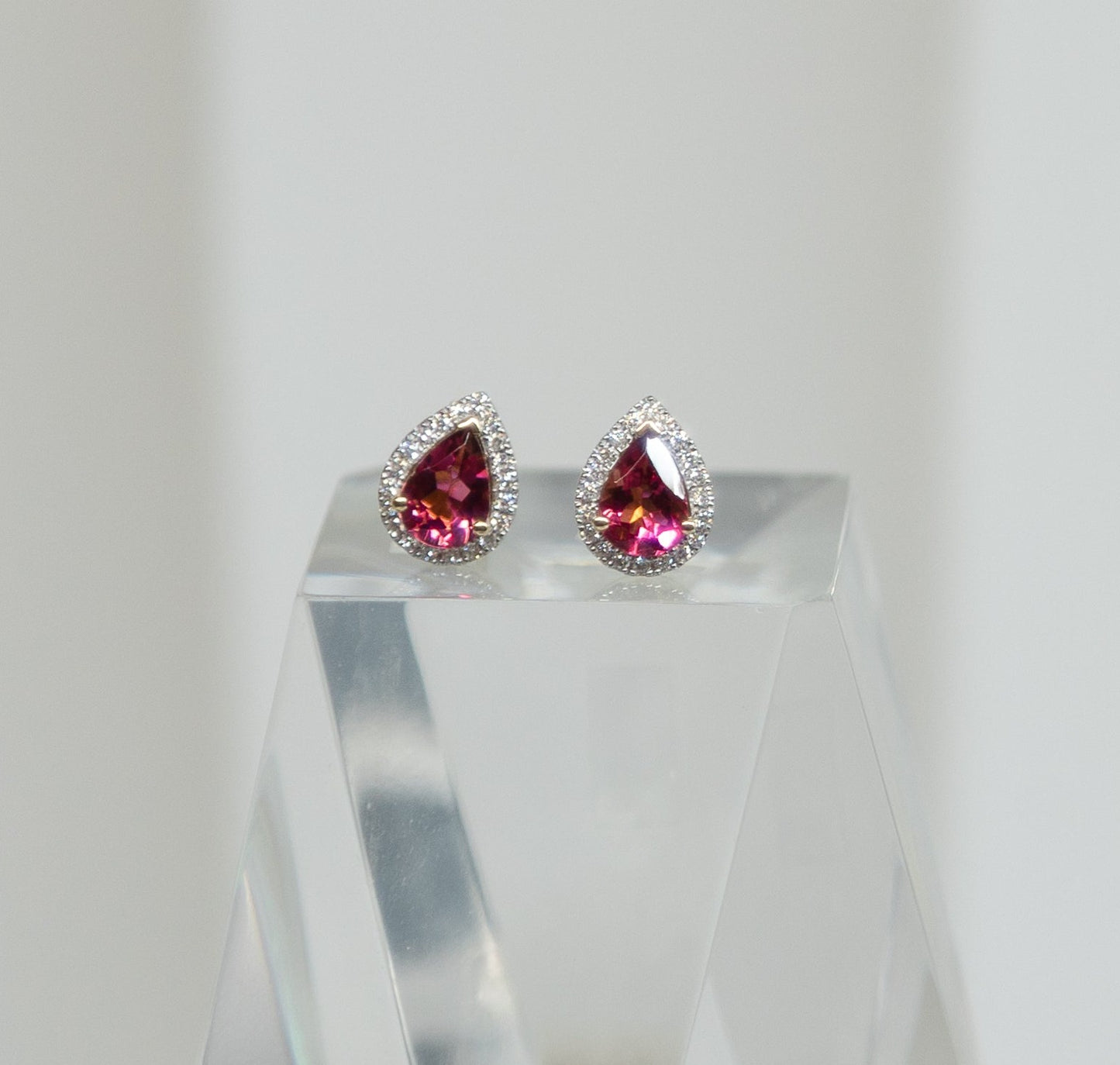 Lunar Droplet Earrings (pink tourmaline)