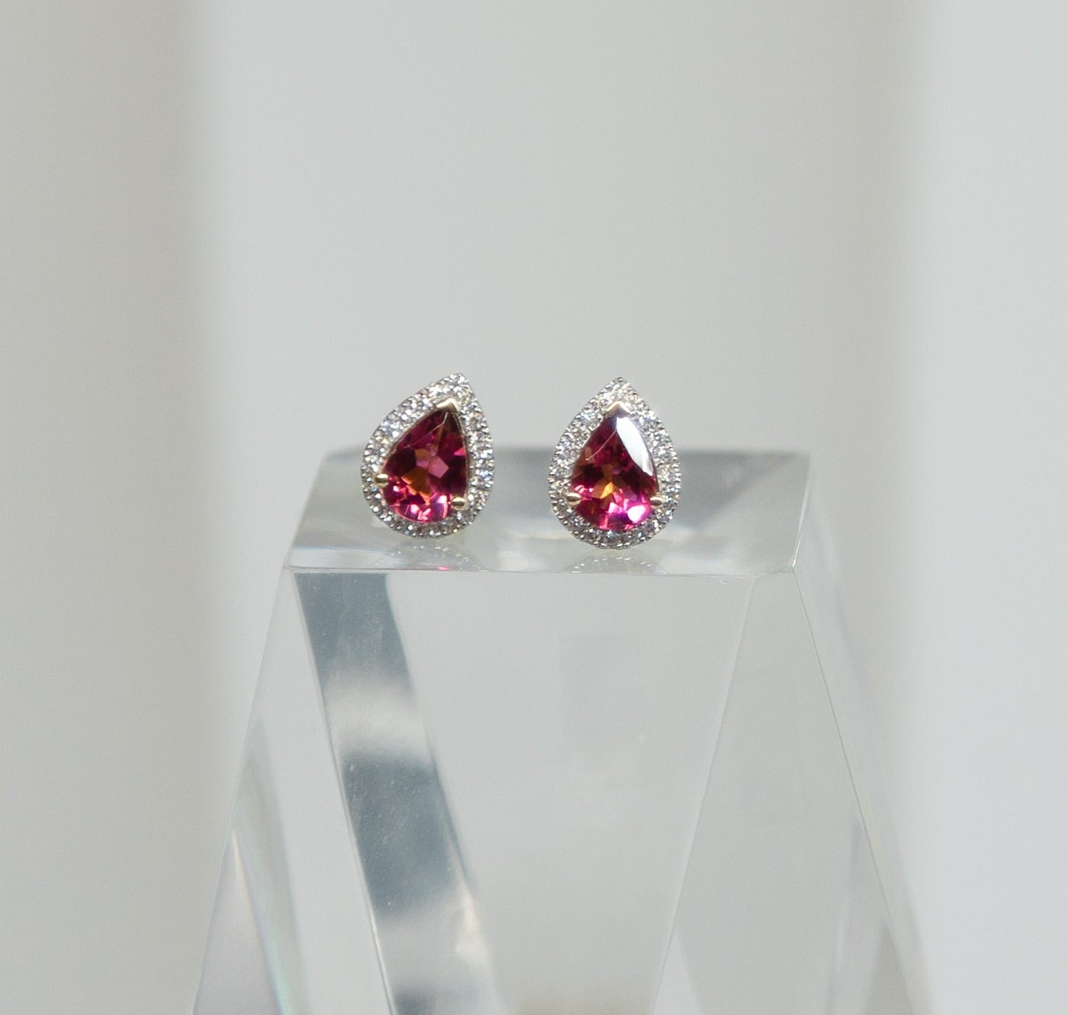 Lunar Droplet Earrings (pink tourmaline)