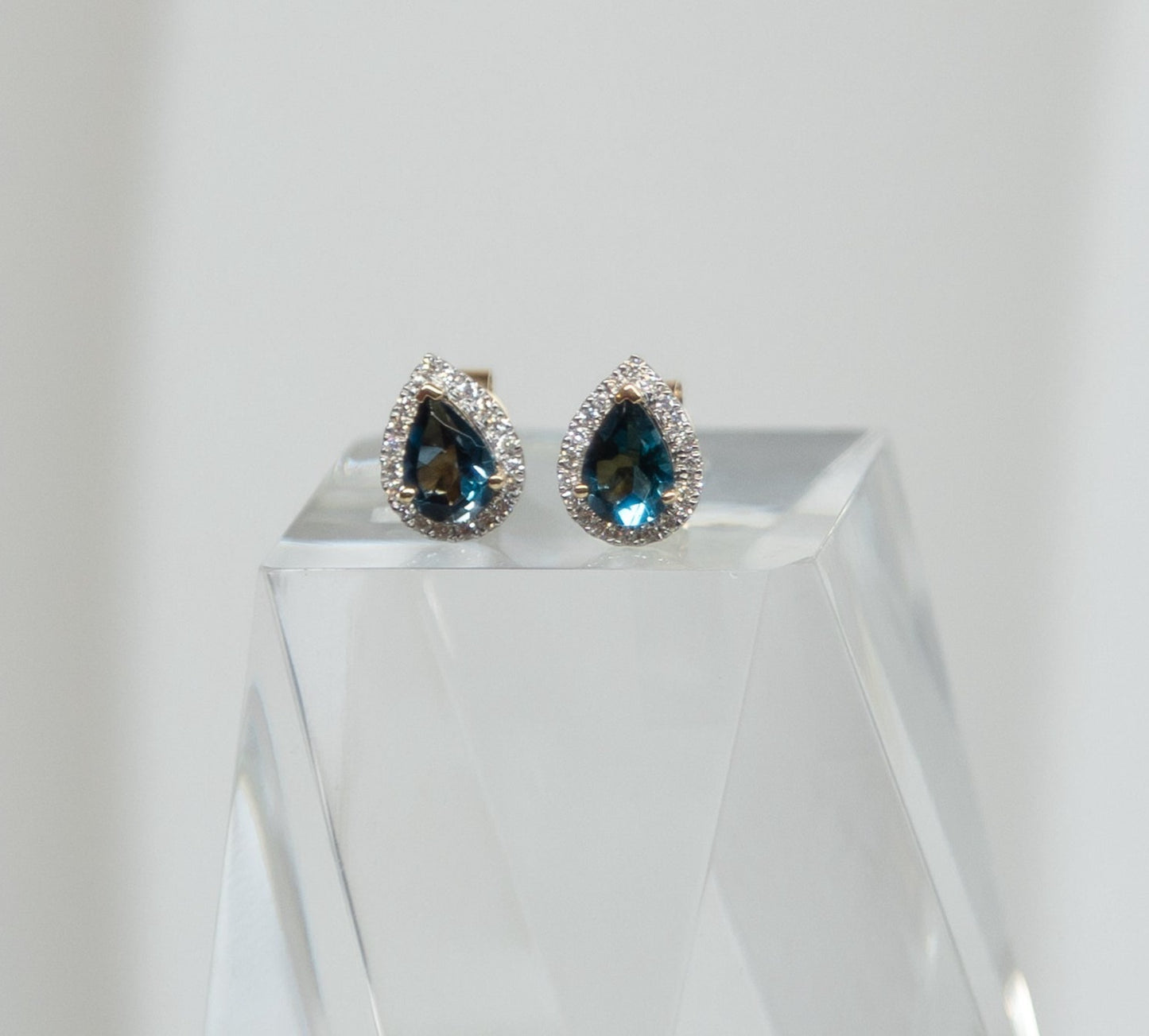 Lunar Droplet Earrings (blue topaz)