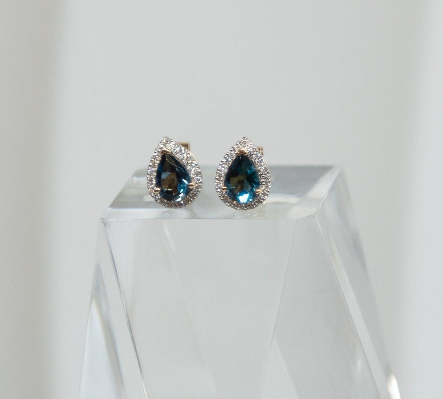 Lunar Droplet Earrings (blue topaz)
