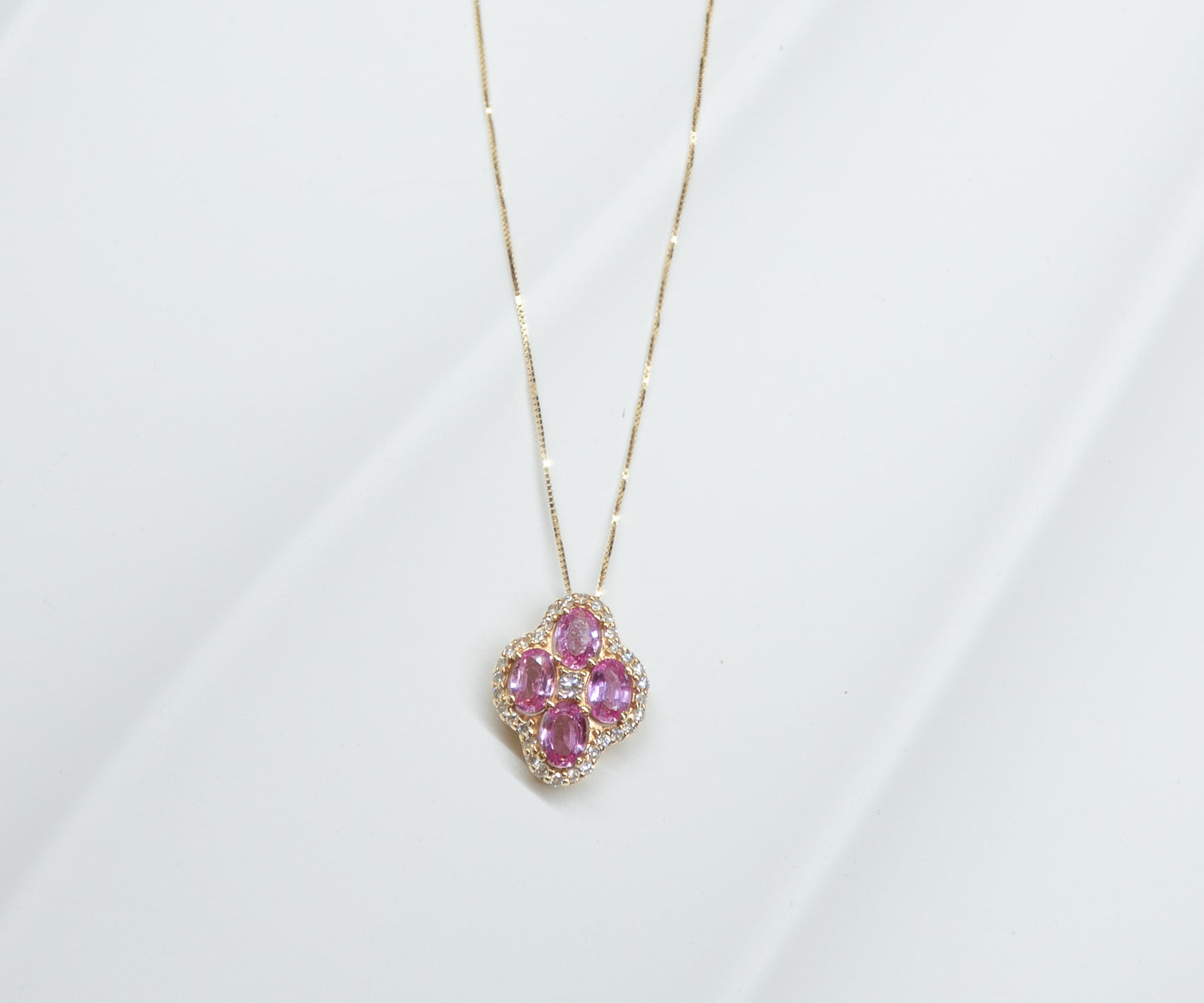 Begonia Pink Sapphire Pendant - Sapphire Pendant