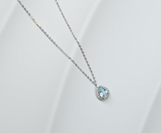 Aquamarine Droplet Necklace | Moonlit Necklace | Maiagems