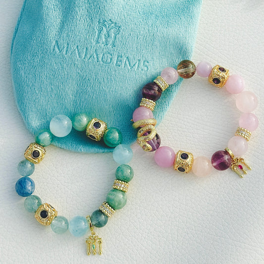 aquamarine kyanite for inner expression by Maiagems handmade crystals