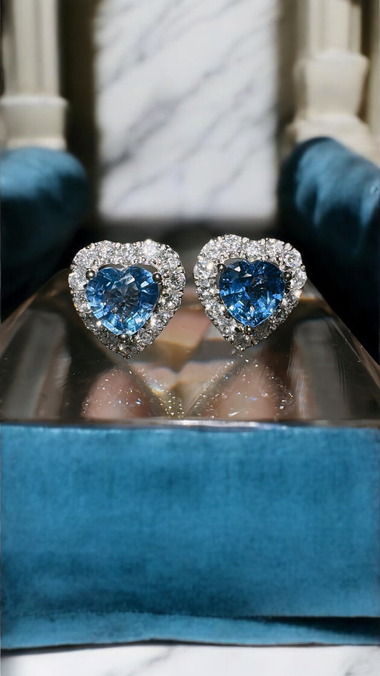 Sapphire heart studs