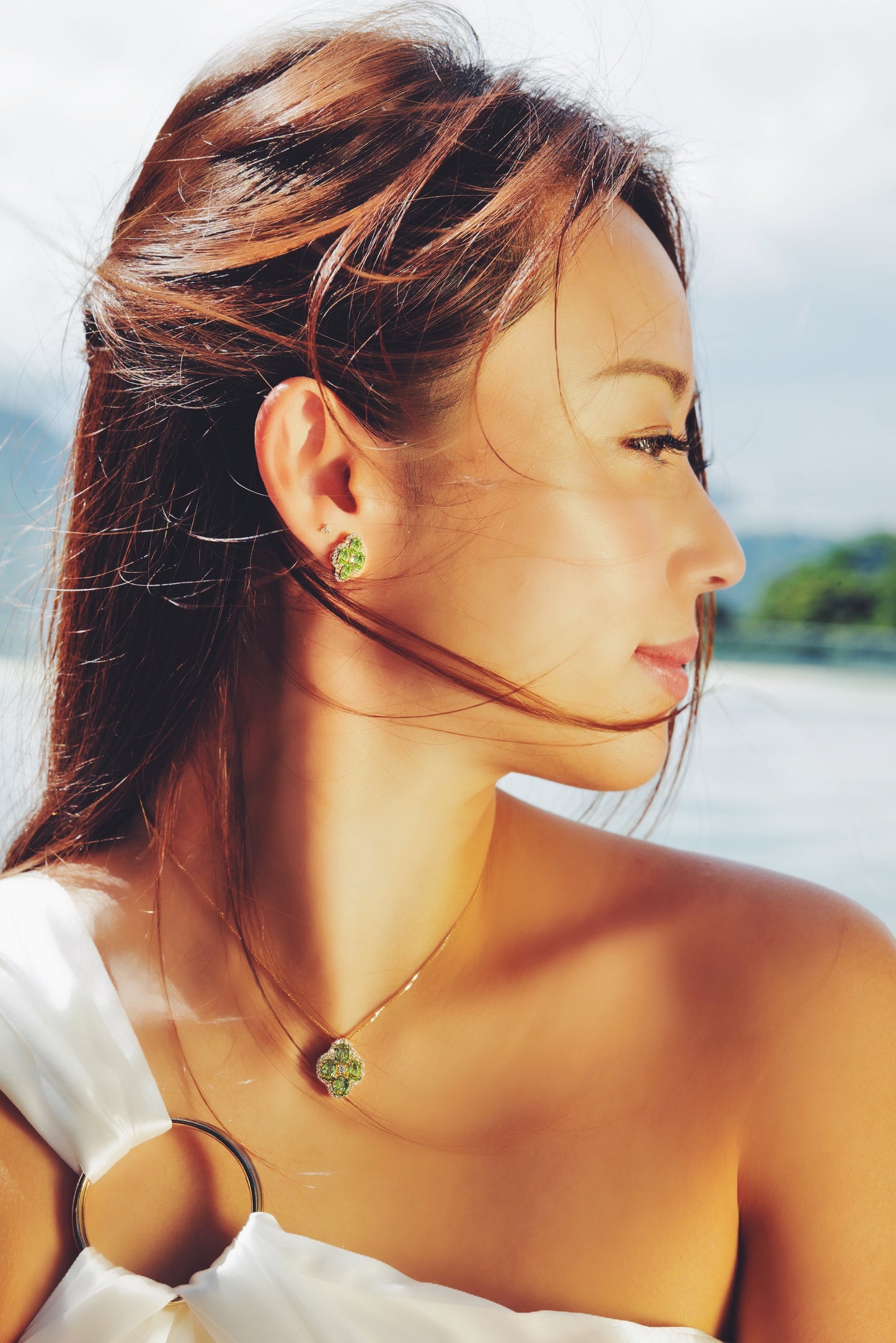 Begonia Pink Sapphire - Earrings Studs 